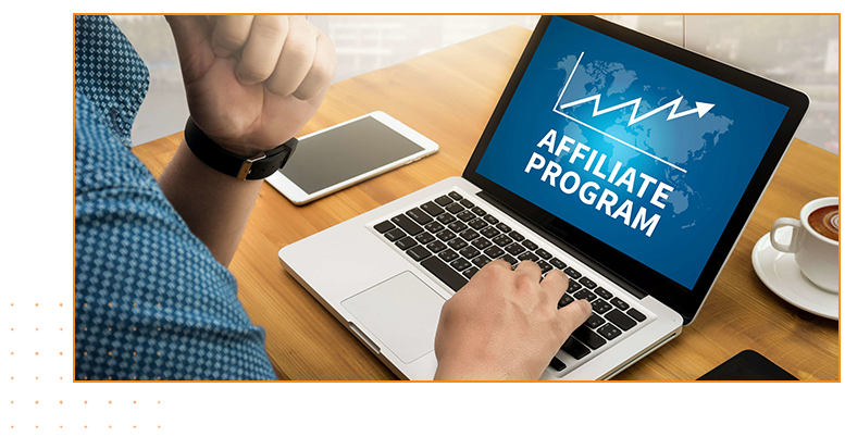 Affiliate programe written on lapton