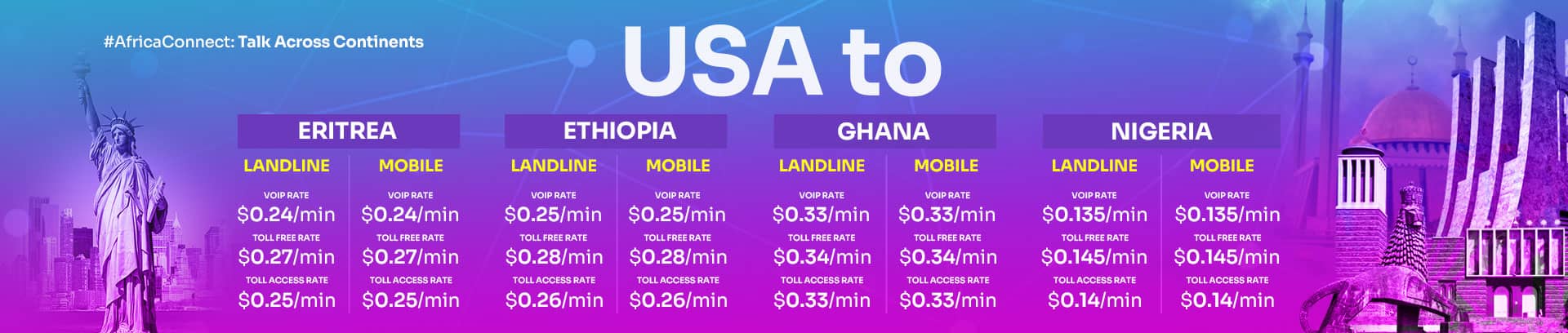 USA to Africa Banner